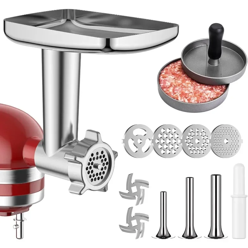 Metal Food Grinder Attachment for Stand Mixers Meat Grinder, Sausage Stuffer, Great Attachment