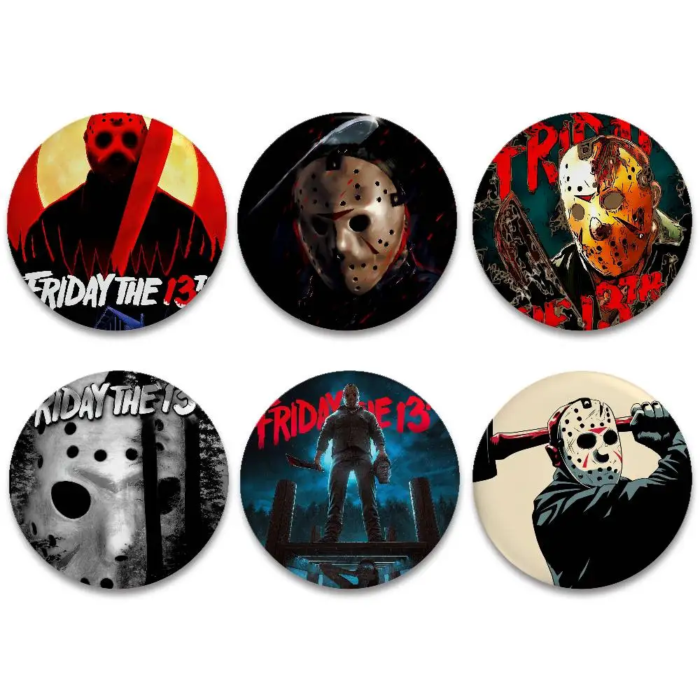 F-Friday 13th شارات صفيح لينة زر دبوس بروش شارة معدنية مخصصة مجوهرات اكسسوارات قبعة حقيبة التلبيب