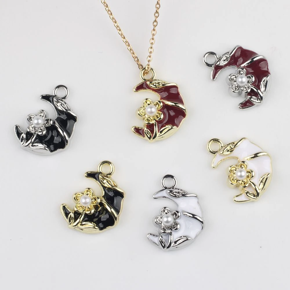 

10pcs Fashion Color Moon Shape Charms Pendant Jewelry Making Accessories Handmade DIY Bracelet Earrings Necklace Ornament Gifts