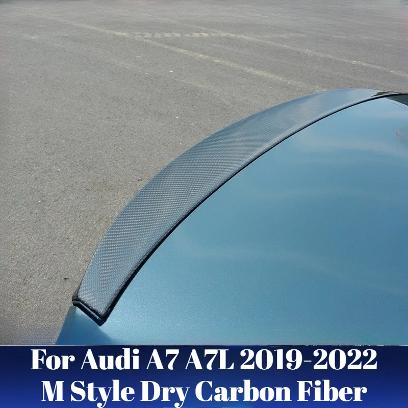

For Audi A7 A7L 2019-2022 M Style Dry Carbon Fiber Rear Roof Spoiler Wing Trunk Lip Exterior Aerodynamic Upgrade Auto Accessory