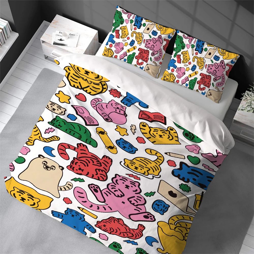 

Fashion M-Muzik T-Tiger Duvet Cover Set Soft Wash Bed 3 Piece Summer Comfortable Student Dormitory Home Baby Bedding Best seller