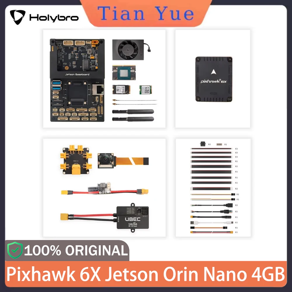 

Полетный контроллер Holybro Pixhawk 6X/6X Pro Jetson Orin NX 16 ГБ для дронов, с Wi-Fi, SSD и камерой, модульная конструкция, IMU с контролем температуры, с/без кейса