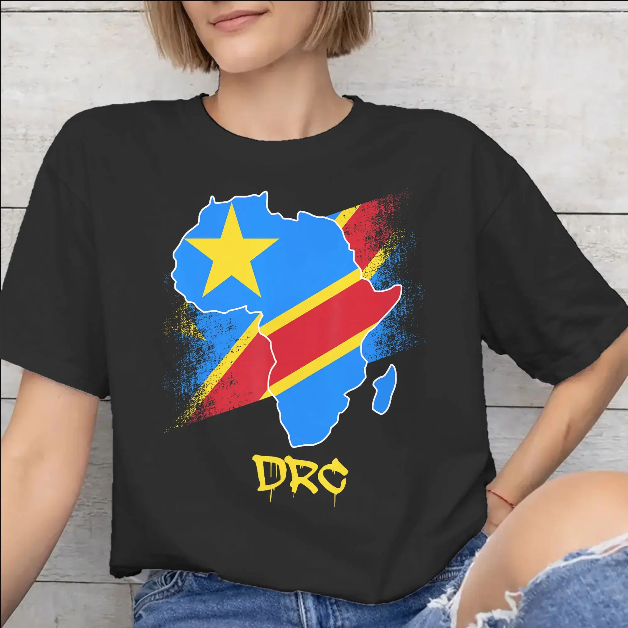 Men Women Graphic Printed Republic Of Congo Congolese Flag  Tee T Shirt 100% Cotton  T-shirts Clothing