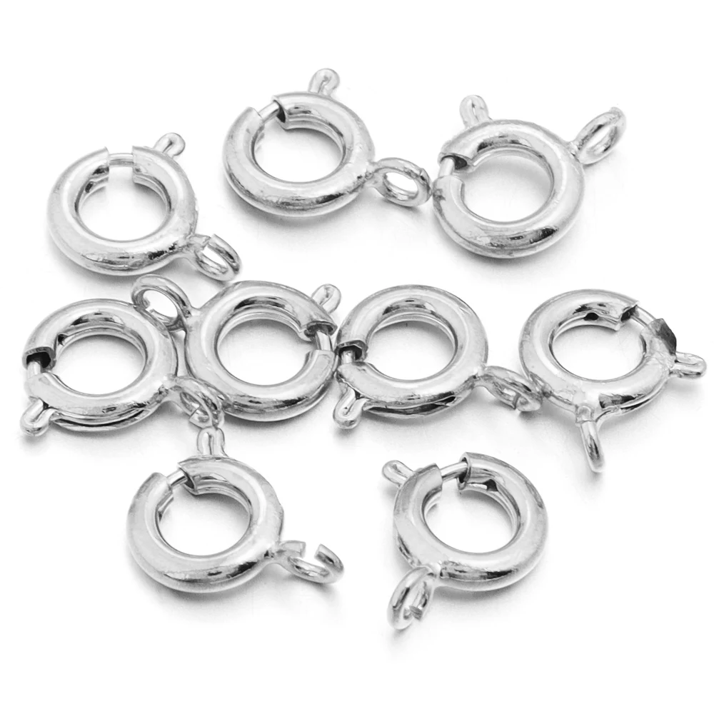 10 teile/los Kupfer Runde Frühling Verschlüsse Schlüsselbund Haken Schnallen End Anschlüsse Für Armband Halskette DIY Schmuck Machen Zubehör – Detail 11