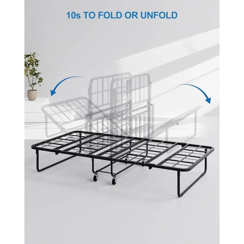 Folding [Twin] Bed With Thick [Memory Foam Mattress] Roll Away Guest Bed for Adults- Sturdy Metal Structure - 75" X 38" Beds