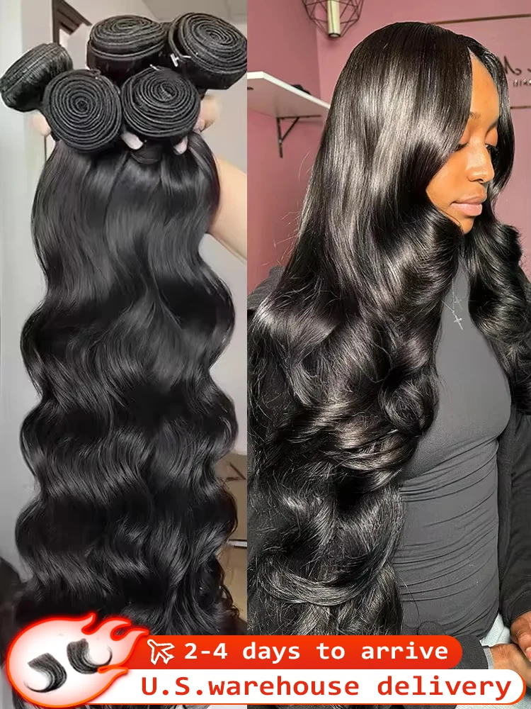 

16A 30, 40-дюймовые пучки объемных волн, 100% необработанные бразильские необработанные пучки человеческих волос, 4 шт., пучки волос Remy с волнистыми волосами