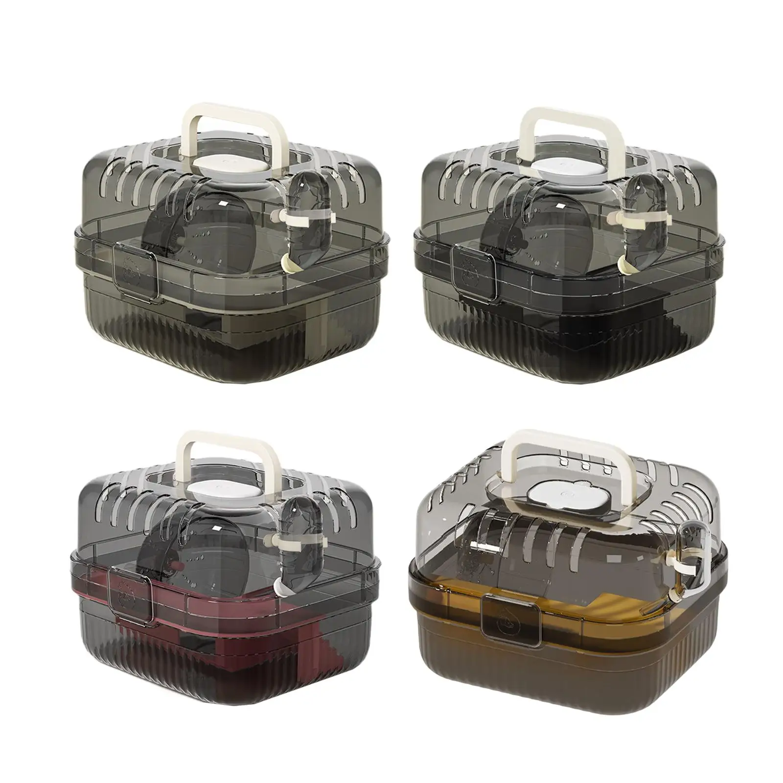 Hamster Travel Outdoor Cage Transparent PP Material Portable Small Pet Carrier Case for Rabbits and Rodents