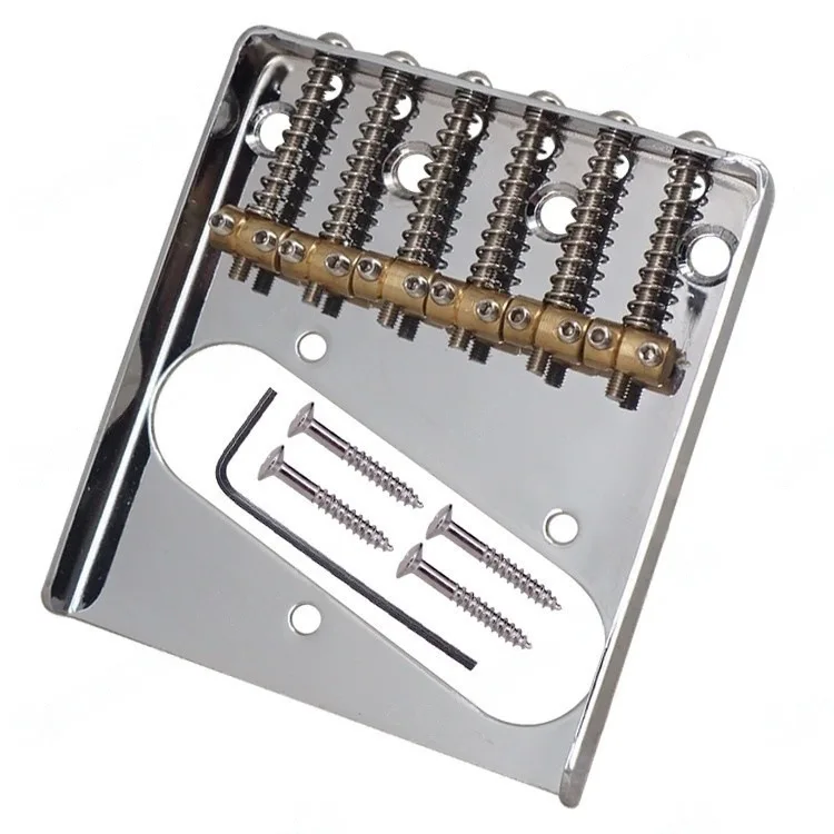 Single Coil Pickup Hole Six-tone Brass String Code String Saddle Folded Edge TL-Style lectric Guitar Bridge