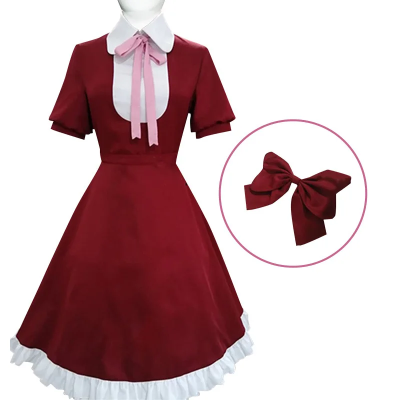 Anime Bungo Stray Dogs Alice Cosplay Costume Red Dress Wig Uniform Halloween Party Alice Outfit for Women Girls Clothing