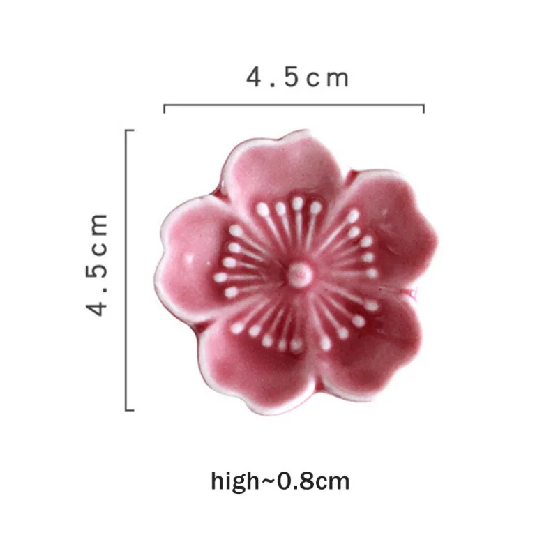 Ceramic Sakura Blossom Chopsticks Holder Colorful Spoon Fork Chopstick Rest Stand Kitchen Tool Tableware Dining Table Decoration