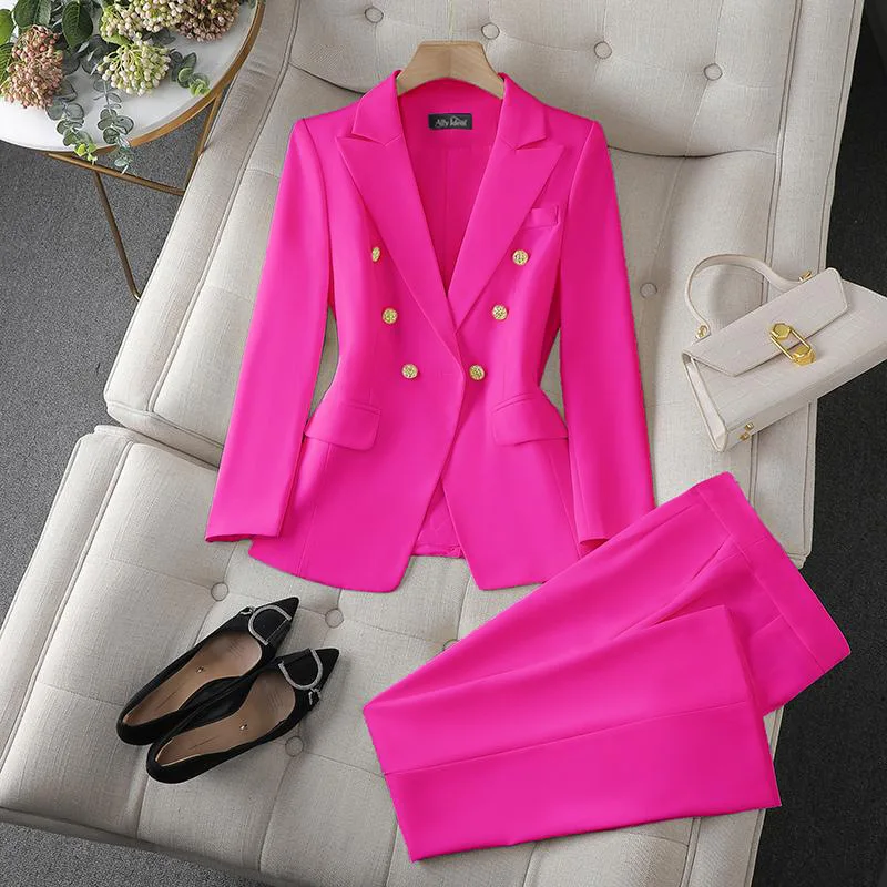 

Red Suit Jacket Women's New Style Professional Commute Fashionable Small Size Suit Set Female Cross-Border Polyester