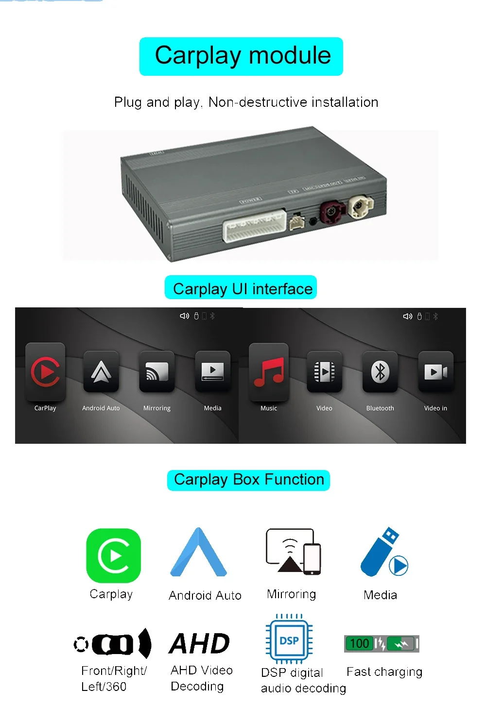 Wireless Carplay Android Auto For Dodge Journey 2013-2016 Radio Car DVD Player Mirror Link GPS Navigation Smart Box