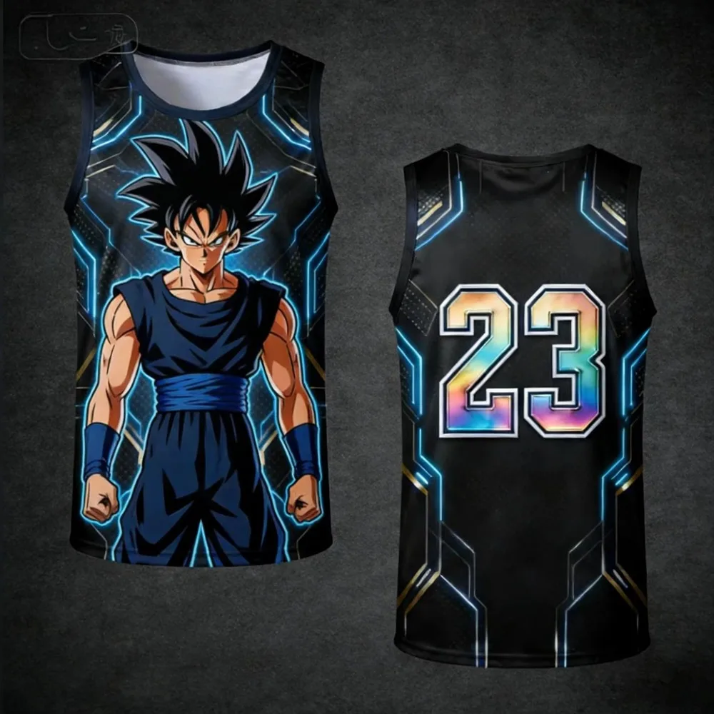 

2026 Summer New Anime "Dragon Ball Z" Jerseys for Men's Casual Breathable Fashion T-shirt Women Loose Top Short-sleeved
