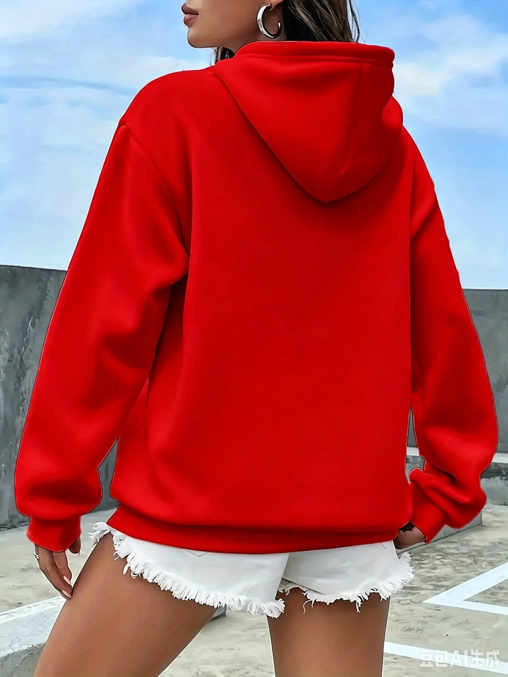 There Is Power Jesus Printing Womens Hoodies Korean Loose Hoody Fleece Pocket Unisex Clothing Autumn Casual Female Sportswear view 2