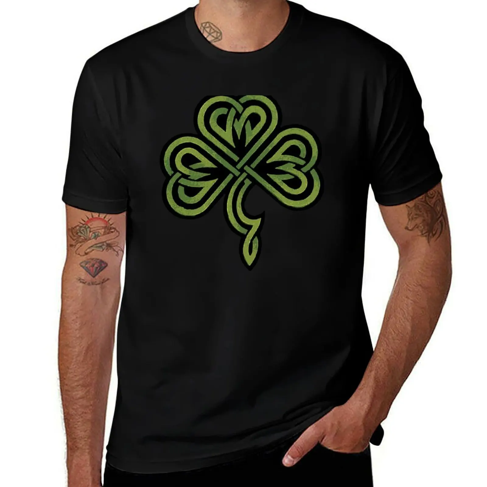 Irish Shamrock T-Shirt Stylish Print Short Sleeve Tee T-Shirt