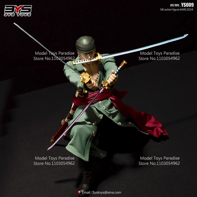 3YS TOYS YS009 1/6 Collectible Zoro Japanese Anime Double Head Hunter Full Set 12inch Mobile Soldier Action Figure Model Gifts