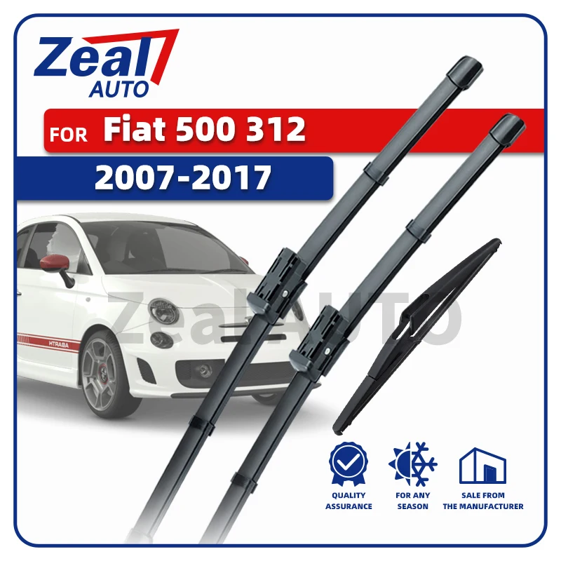 LHD Vorne Hinten Wischerblätter Für Fiat 500 312 500C 2007-2017 Abarth Windschutzscheibe 24 "14" 12 "Zubehör 2008 2009 2010 2012 2013