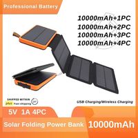 10000mAh 5V Solar Charger Portable Folding Outdoor Power Bank Solar Panel Kit Complete Solar Panel Charger for Mobile Phone