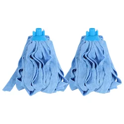 2 Pcs Mop Cloth Strip Heads Cleaning Accessories Microfiber Wooden Floor Blue