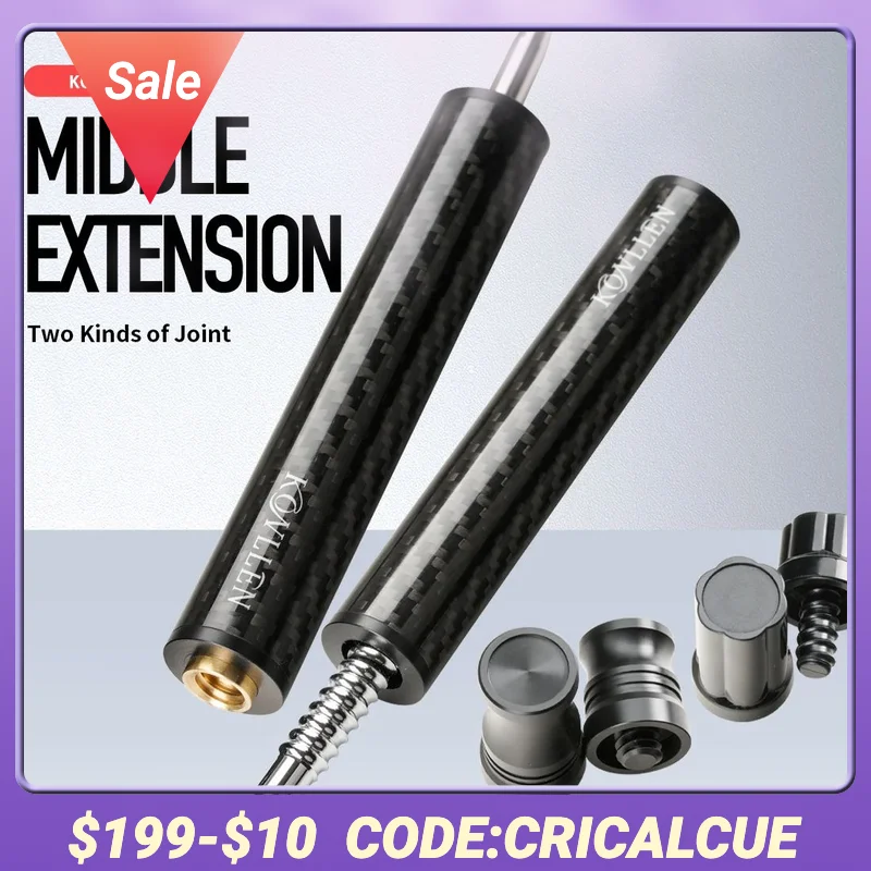 

KONLLEN-Middle Extension Carbon Pool Extender, Billiards Extension Tool, Billiard Holder, Professional Aluminum Alloy Accessory