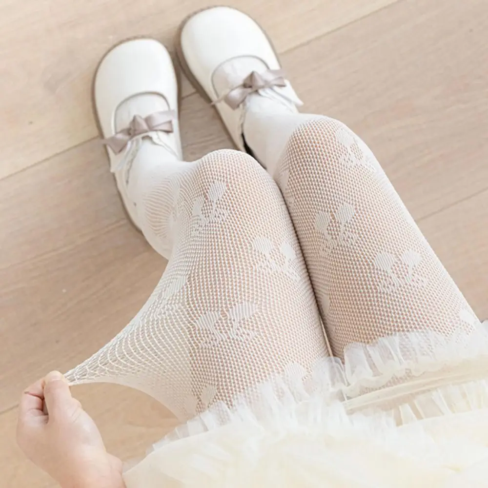 

Solid Color Children Lace Stocking Lolita Princess Stockings Girls Pantyhose Korean Style Cherry Pattern Leggings Kid