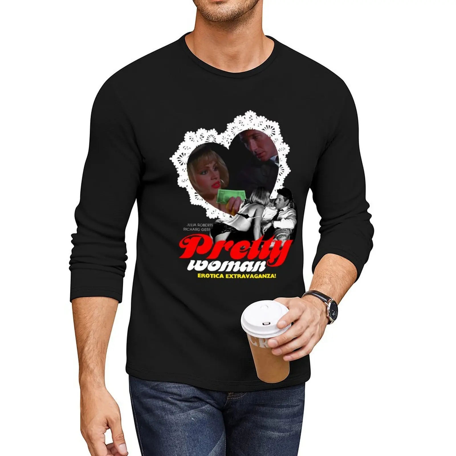 Pretty Woman 1990 Vintage Design Long T-Shirt funny t shirt sweat shirt Oversized t-shirt mens cotton t shirts