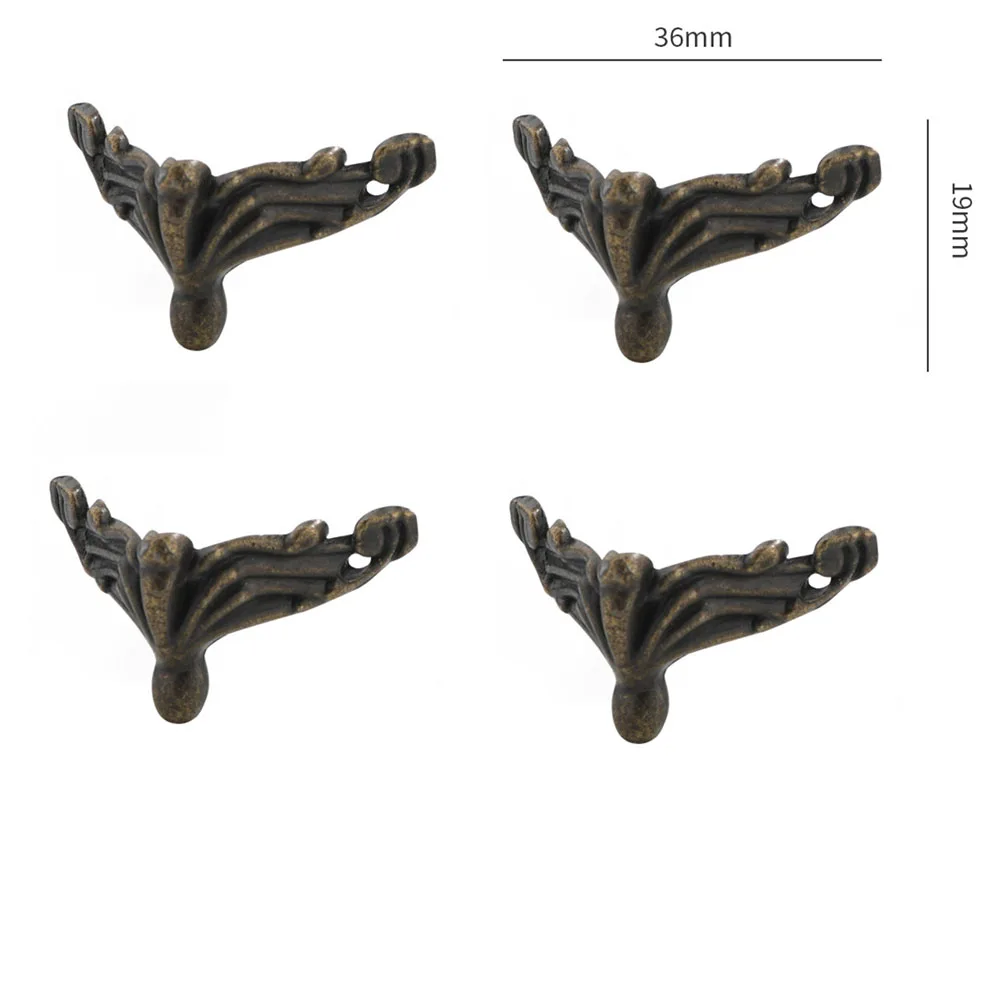 Furniture Protection Corner Protector Retro Zinc Alloy Corner Protectors Corner Protector Green Bronze Edge Protection