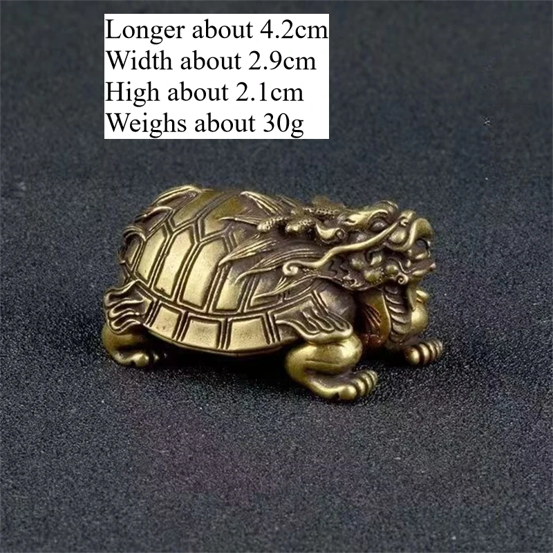 

Little Fairy/ Brass Mini Lucky Dragon Turtle Miniature Statue Cute Three-dimensional Tea Pet Dining Table Pet Ornaments Crafts