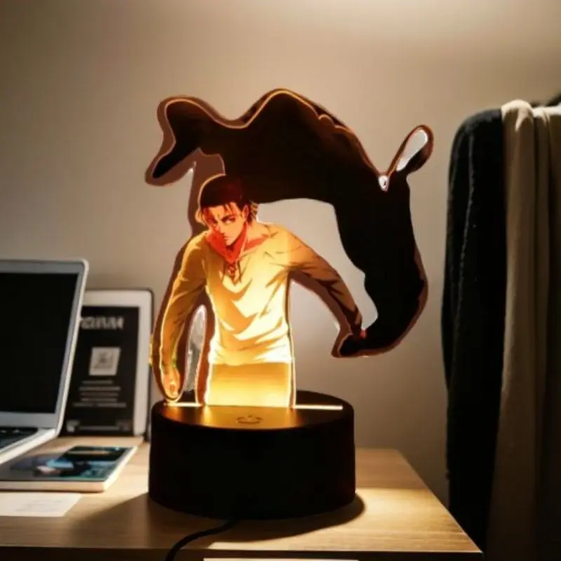 Anime Figures 3D Lamp Attack on Titan Led Light Remote Control RGB 16 Colors Lamps Bedroom Room Luminaria Decoration Friend Gift