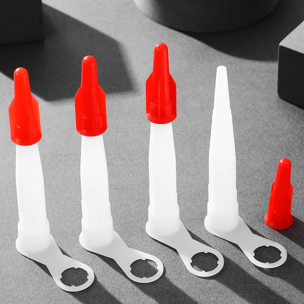 

12 set Caulk Nozzle Tips Set Reusable Sealant Applicator With Caps Caulking Extension Nozzles For Tube Sealing Abs