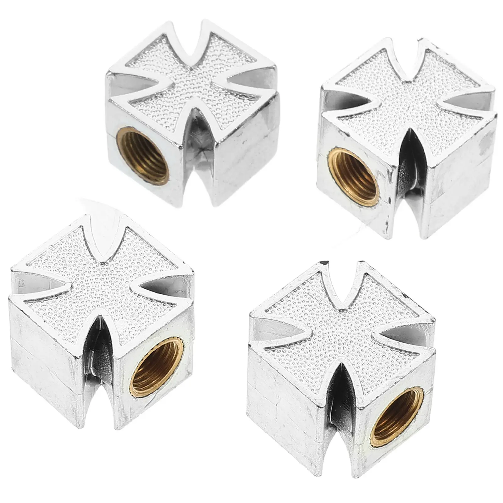 

4Pcs Premium Plastic Cross Style Tire Valve Stem Caps Universal Fit for Automobile Motorcycle Bicycle Tire Pressure Caps