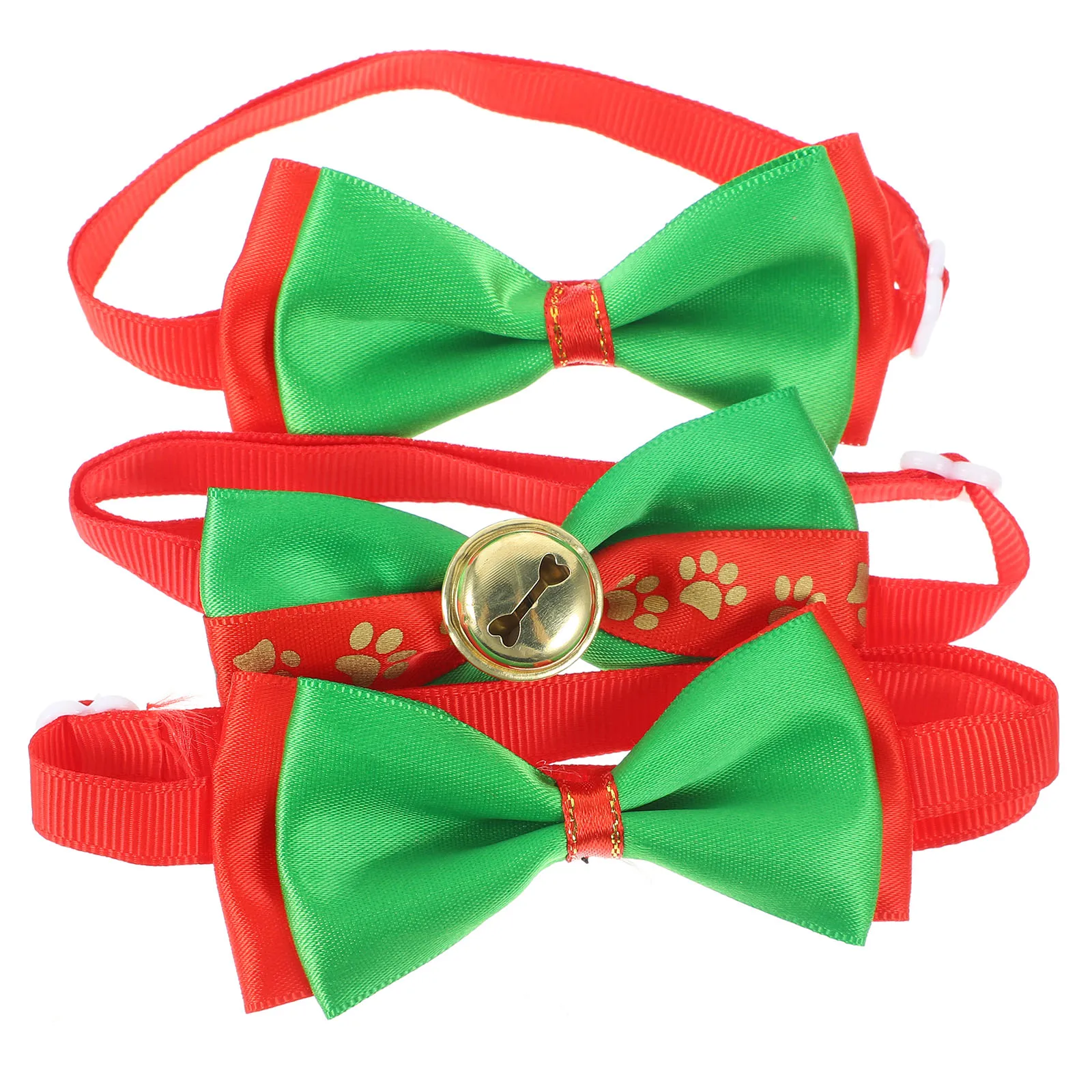 

3 Pcs Pet Bow Tie Christmas Asseccories Dog Collar Adjustable Decoration Festival Supplies for Cats Dogs Durable Material