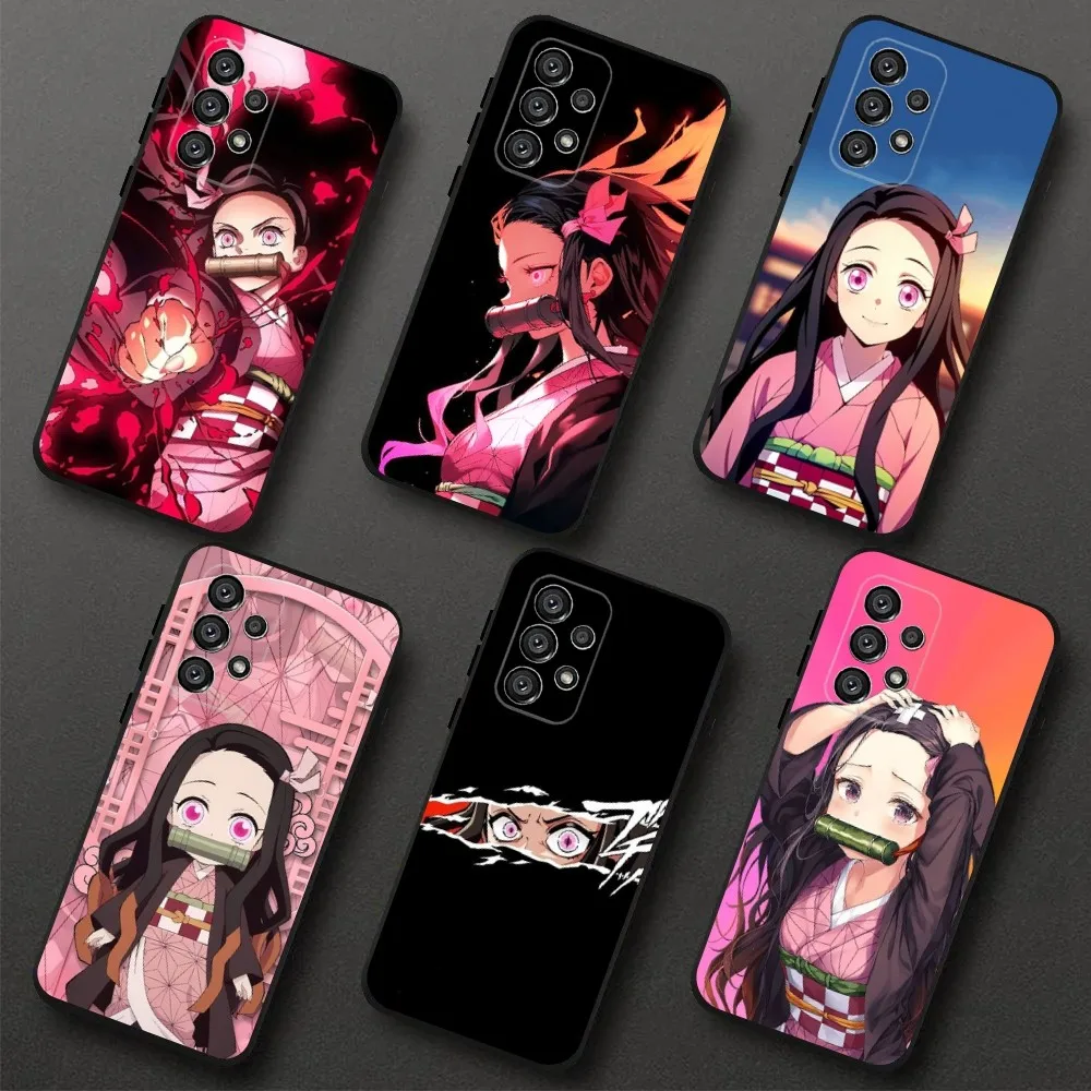 Nezuko K-Kamado Phone Case For Samsung Galaxy A20,A21s,A22,A31,A32,A52,A53,A72,73,A80,A91 Soft Black Cover