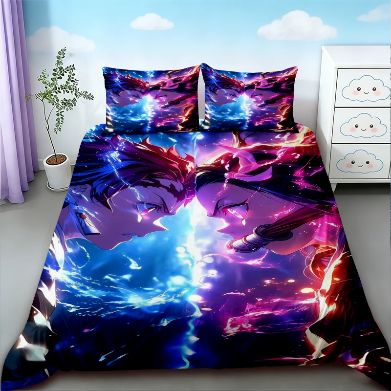 

Duvet Cover Nezuko Kamado Demon Slayer Bedding Set Anime Comforter Bed Linen Single Twin Full Queen Size Kids Girl Boys Gift