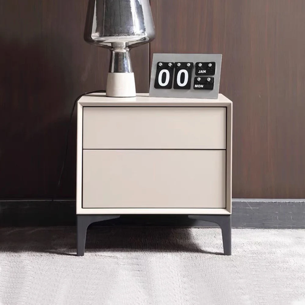 Modern Cabinet Bedroom Table Mobile Bedside Locker Pine Material Complete High Foot Nightstands Minimal Simplicity Furniture