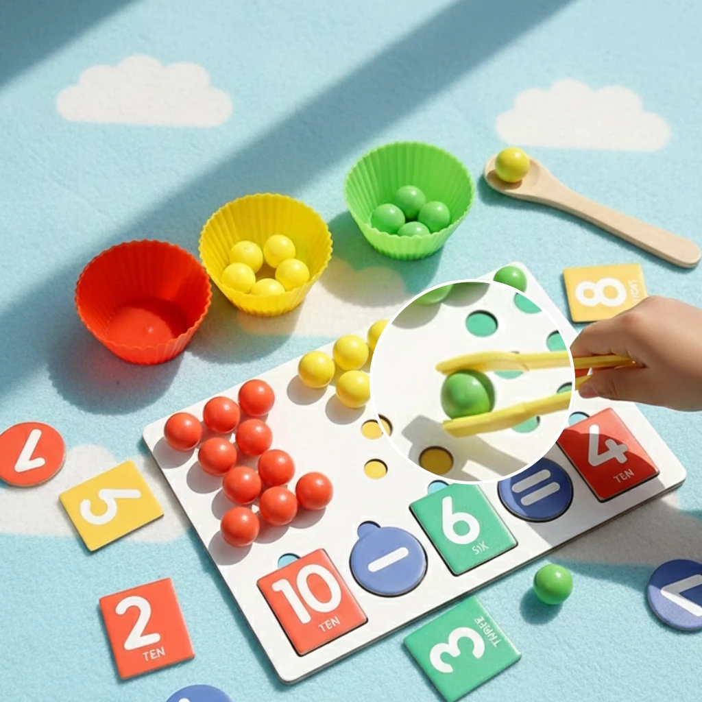 لعبة التوتير بالخرز، لعبة تحلل الأرقام، التعرف على الألوان والأرقام، مهارات إضافة وطرح الرياضيات وتدريبات التنسيق بين اليد والعين، تشتيت التفكير الرياضي للأطفال، ألعاب تعليمية لأعياد الميلاد والكريسماس للبنين والبنات