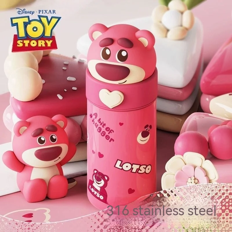 

Бутылочка для воды большой вместимости Disney, 350 мл, Kawaii Lotso Alien Buzz Lightyear чайник с портативными подарками из нержавеющей стали 316