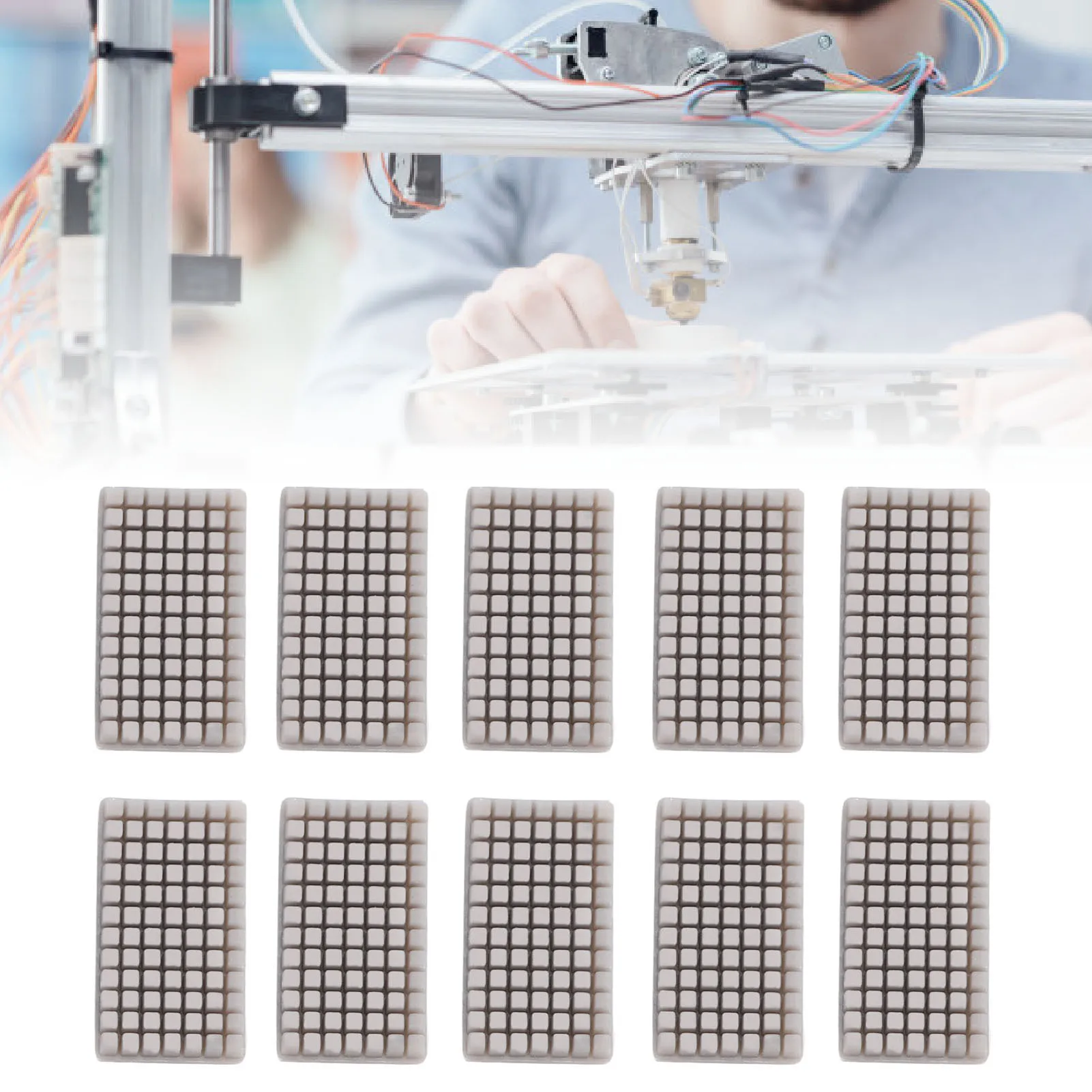 

10PCS Nozzle Wiper Fit for QIDI Plus 4 3D Printer Hot End Silicone Brush 27x15x4.7mm 3D Printer Silicone Nozzle Brush