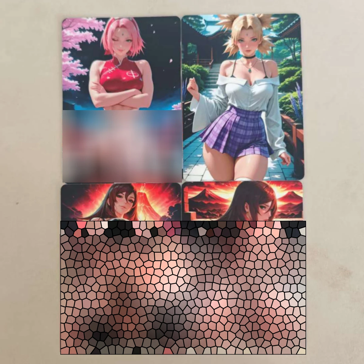 8Pcs/set Sexy Card Naruto Beautiful Girl Hinata Sakura Tenten Kushina Kurenai DIY PTCG Cards Boy Animation Collection Card view 2