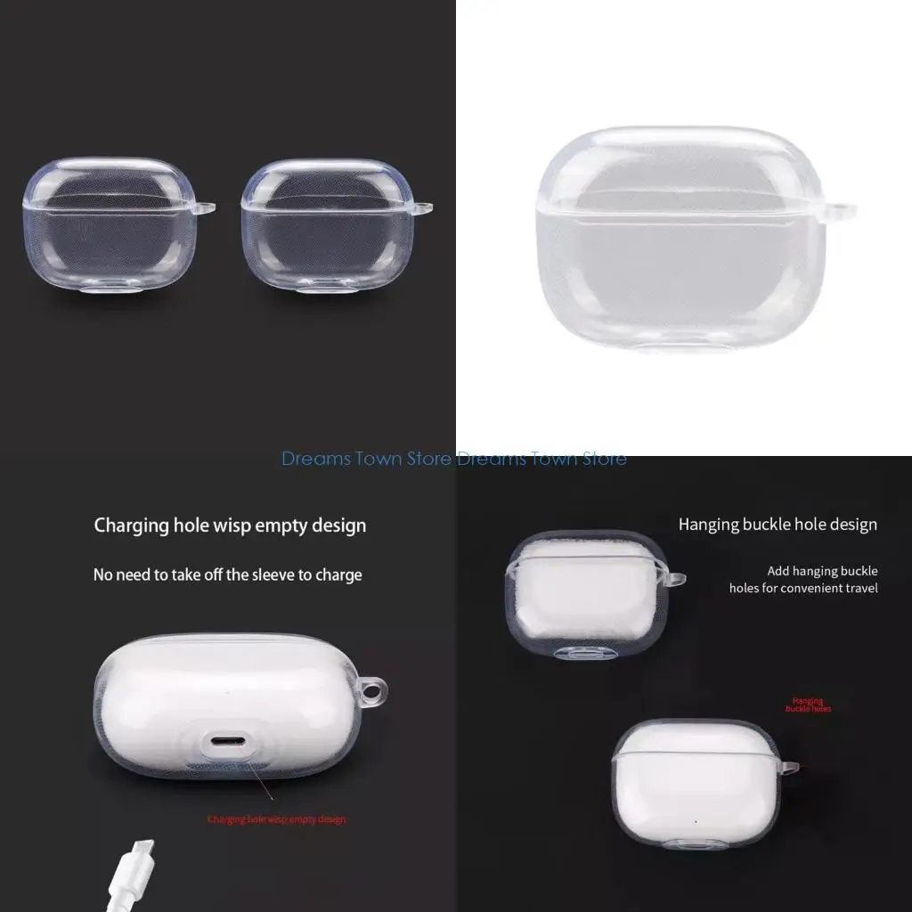 

HX6A Protective Case for Realme Buds T300 PremiumAccessoryShockproof Transparent TPU Case Cover Waterproof