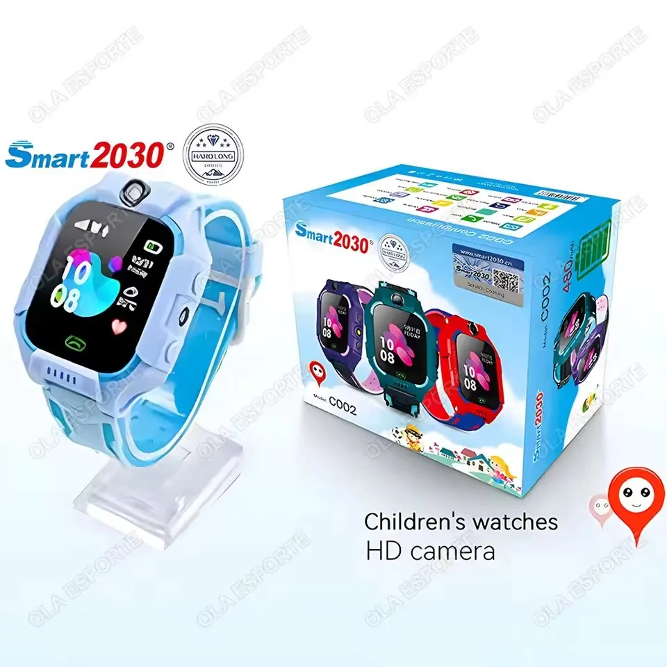 Kinderen Smart Watch SIM-kaart GPS HD Camera Video-oproep SOS Locatiemonitor Smartwatch voor kind Jongen Meisje Smart Watch Student Geschenken