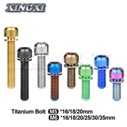 Xingxi  Titanium Bolt M5/M6x16 18 20 25 30 35mm With Washer For Bicycle Srew Disc Brake Stem Clamp Bike Accessories Fasteners