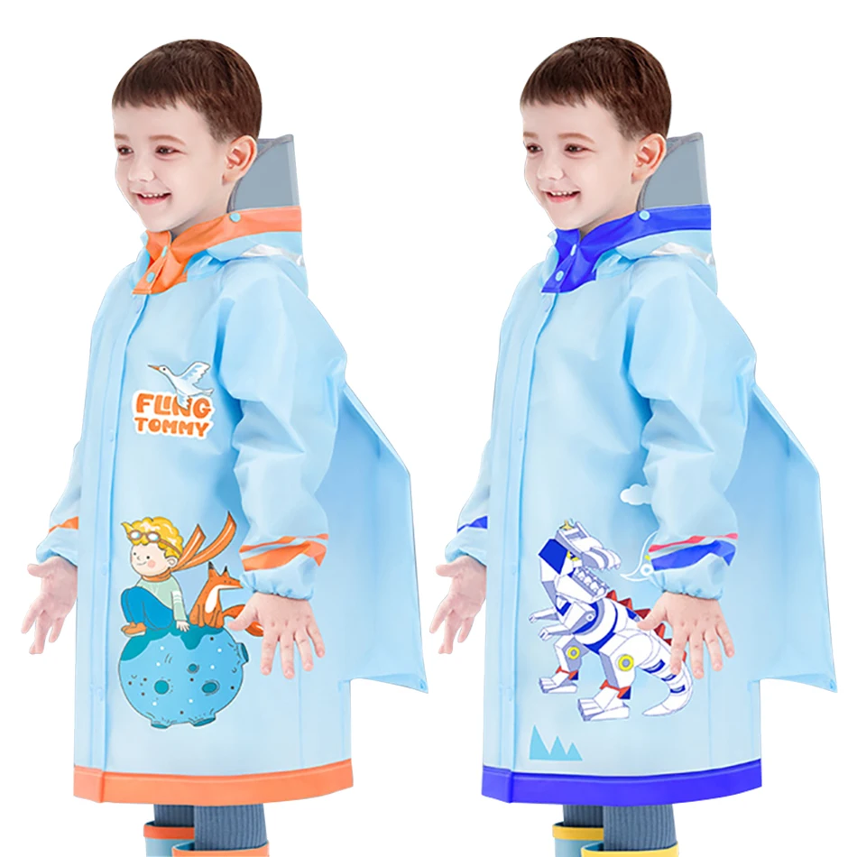 

Waterproof and Durable Kids Raincoat Hood Backpack Cover and Full-Body Protection Boys and Girls School Days Raincoat
