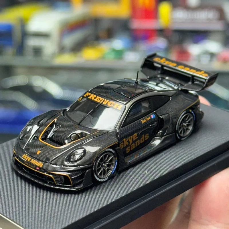 HKM Diecast Cars 1/64 Porsche 911GT3 R Rennsport نموذج سيارة رياضية سبيكة بورش 911GT3 R نموذج مركبات السباق عرض ثابت