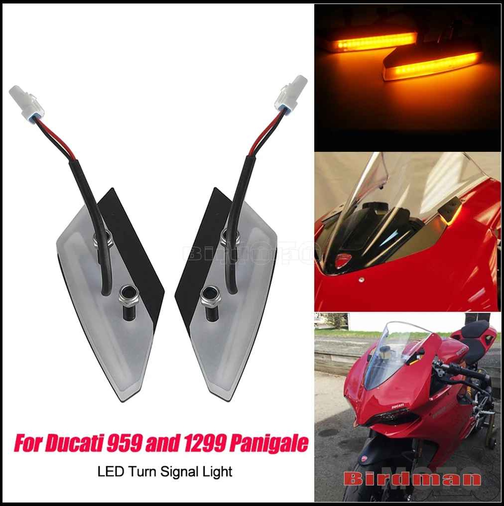 

Motorbikes Front Fairing LED Lights Turn Signal Mirror Block Off for Ducati 959 Panigale for Ducati 1299 Panigale All Models