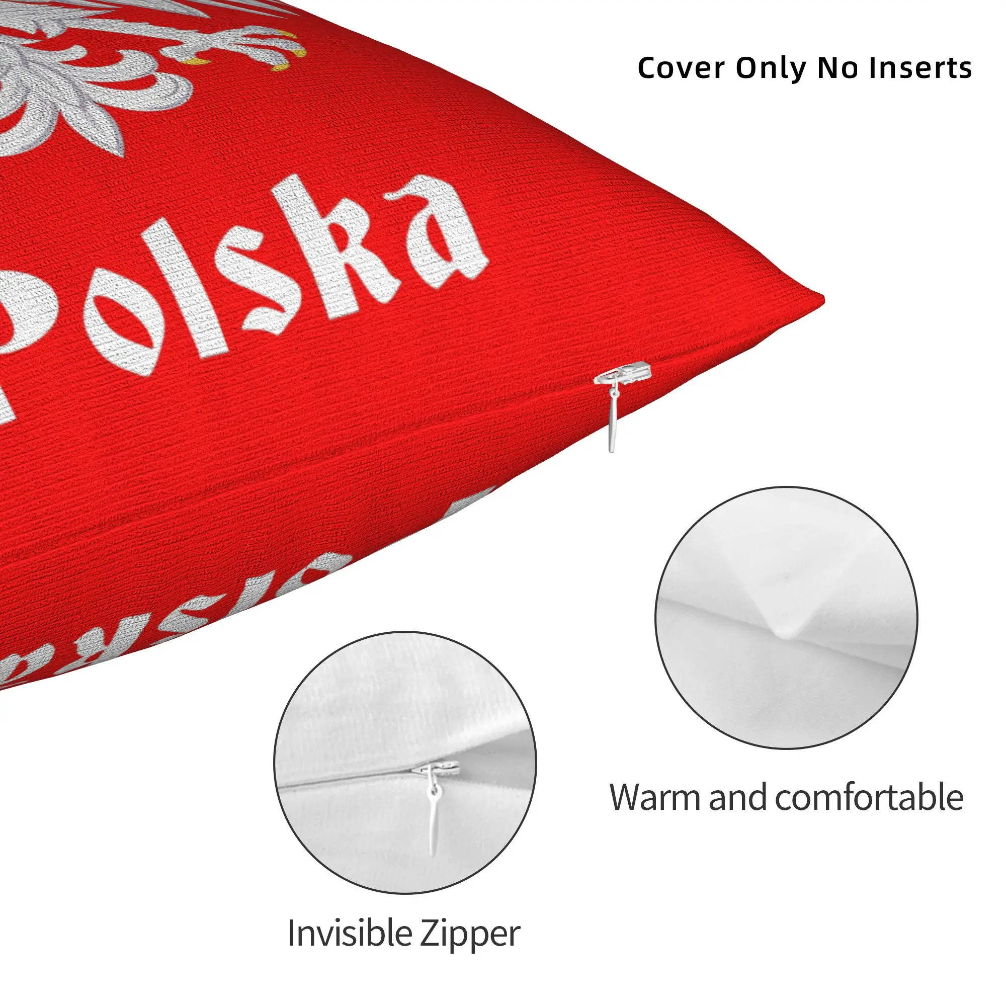 Soft Polish Eagle Coat of Arms Poland Pillowcase Polyester Cushion Cover Decor Polska Pillow Case Cover Home Square