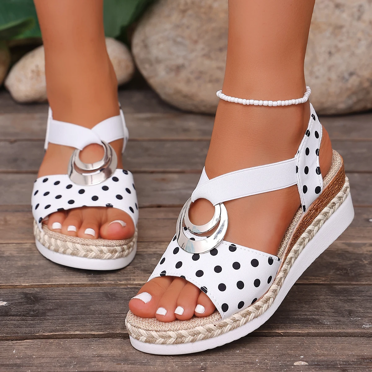Women Wedges Sandals Summer Fashionable Casual Fish Mouth Thick Soled Female Shoes Comfort High Heel Sandals Zapatos De Mujer