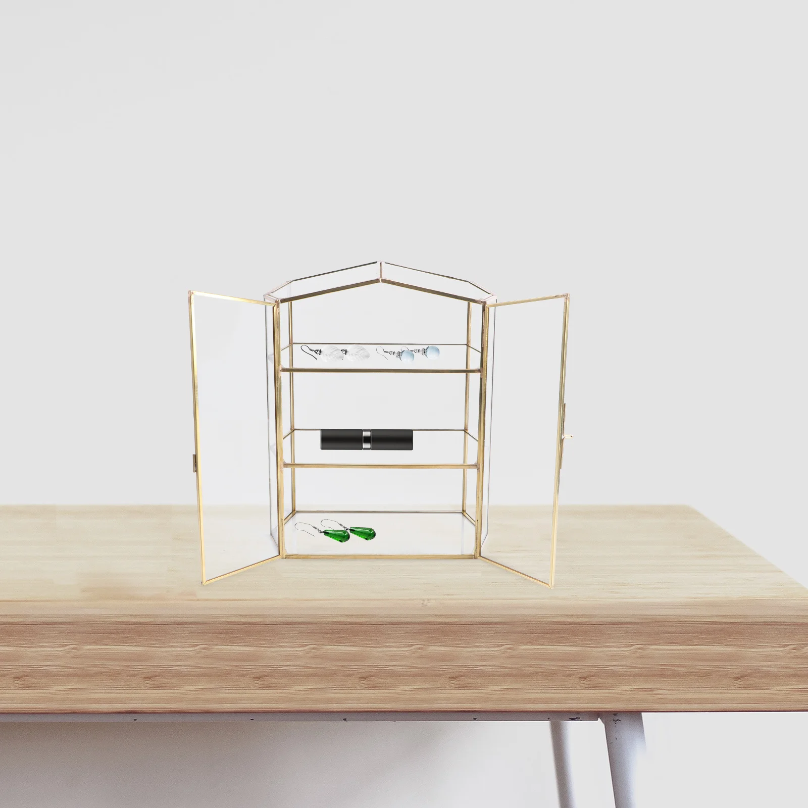 

1Pcs Multi-Layer Jewelry Box Glass Storage Container Organizer for Desktop Jewelry Cosmetics Household Use Not Easy to Deform