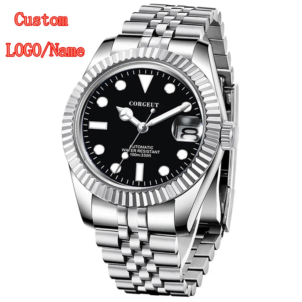 

36 мм/39 мм индивидуальный логотип Corgeut Luxury 10ATM мужские автоматические часы с сапфировым стеклом NH35 мужские механические наручные часы Reloj para hombre