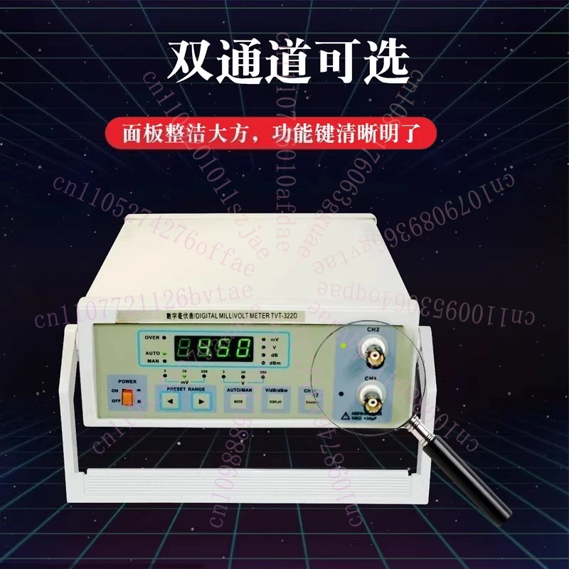 

TVT-322D Digital Millivoltmeter, Manual Auto Compact 2HZ-2Mhz 300V Pointer AC Digital Millivoltmeter Reading Detector